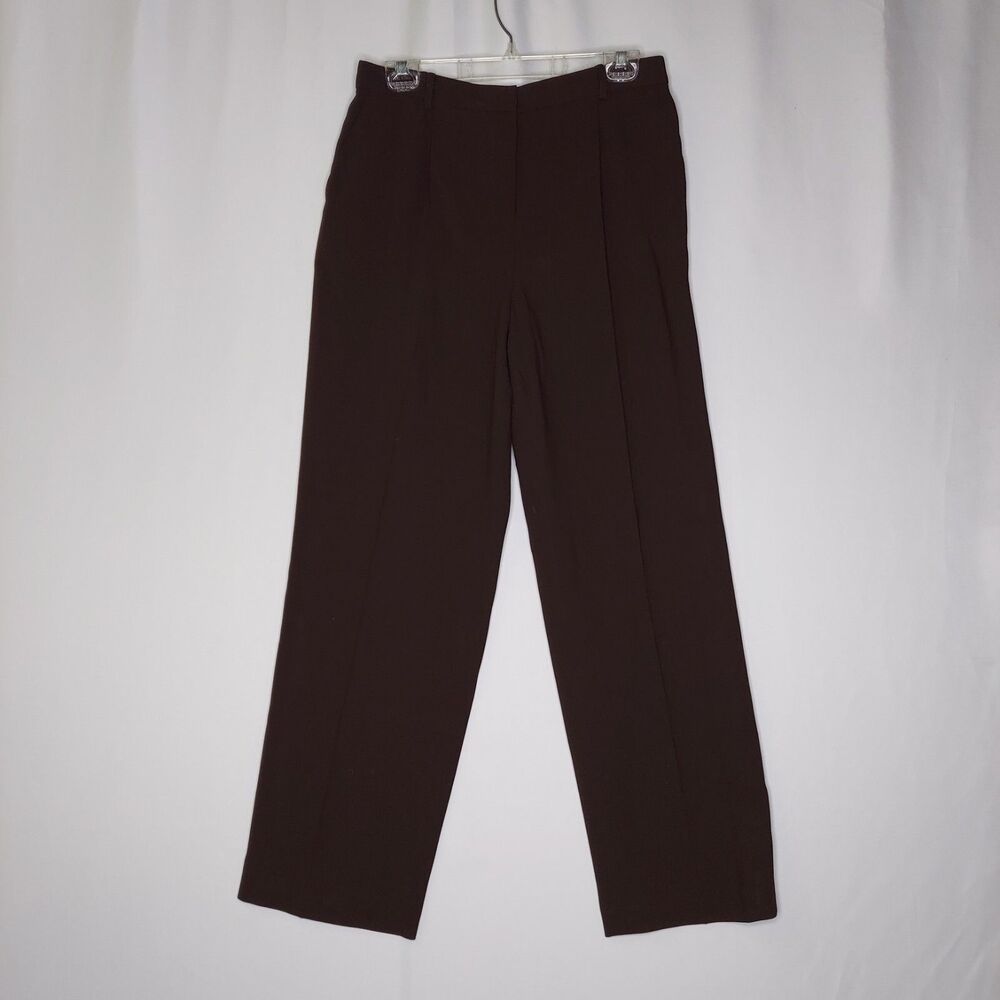 Worth Brown‎ Pleated Wool Trousers Women 12P High Rise Lined Pocket 90s